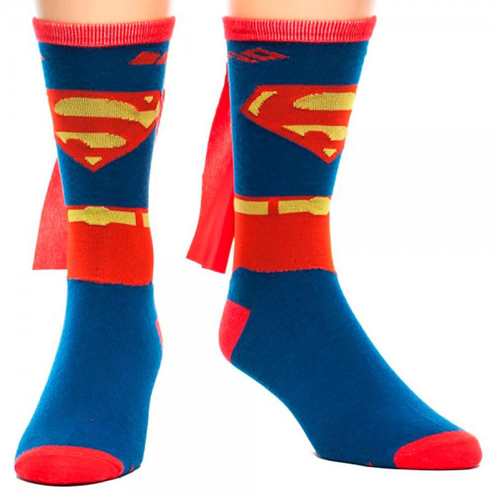 Superman Costume Crew Socks With Cape