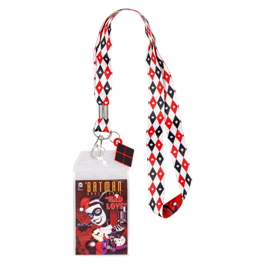 DC Comics Harley Quinn Pattern Lanyard with Charm
