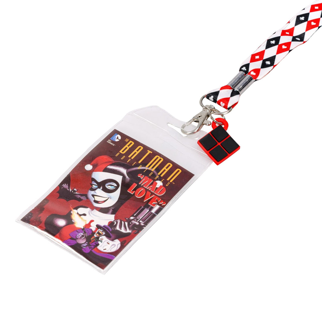 DC Comics Harley Quinn Pattern Lanyard with Charm