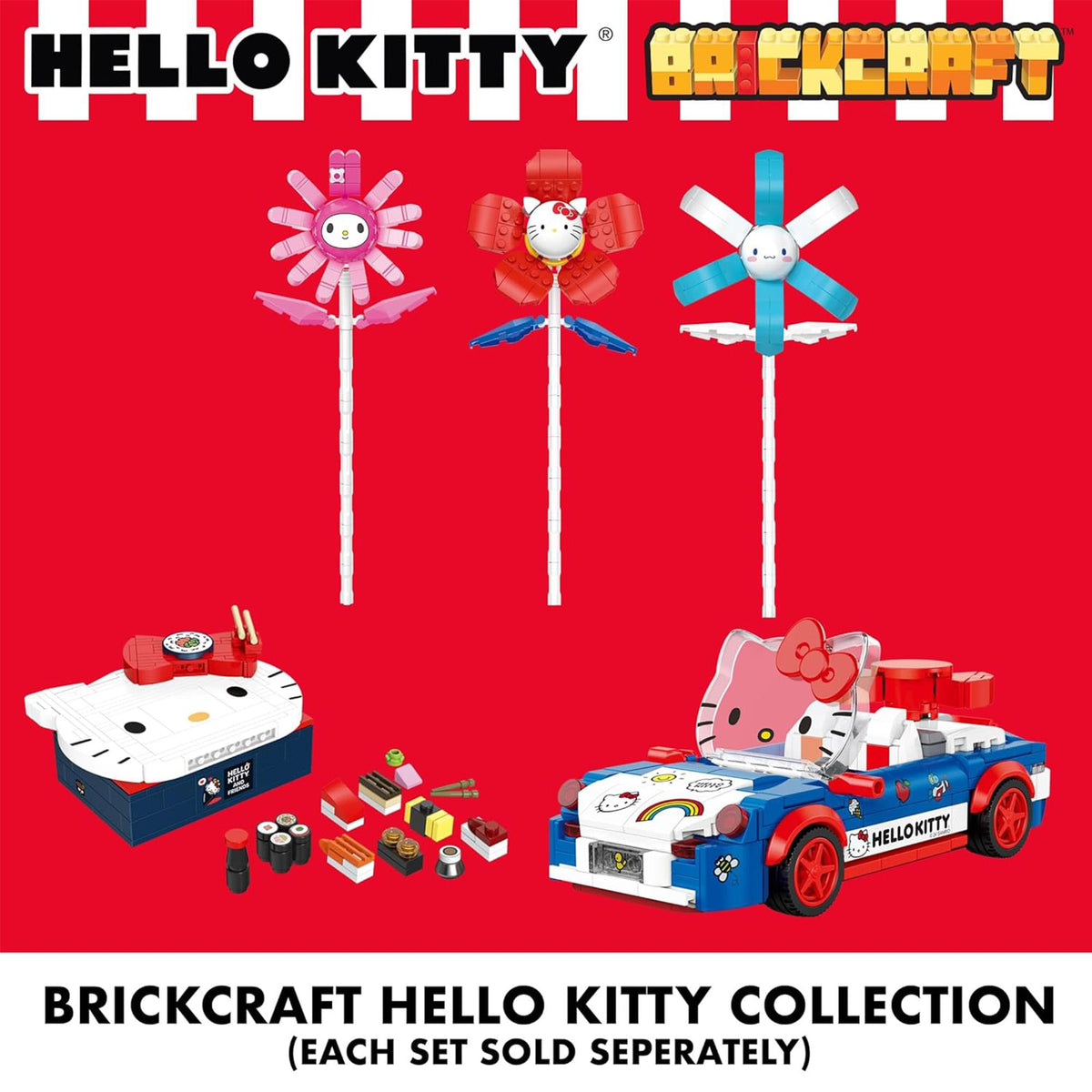 Sanrio My Melody Flower 92 Piece Brick Building Set