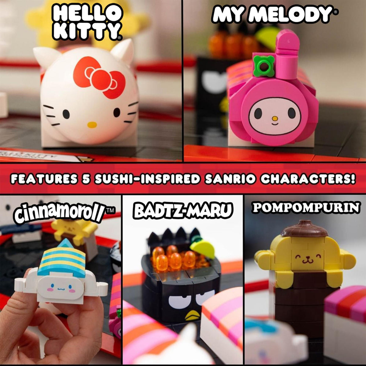 Sanrio Hello Kitty Sushi Platter 383-Piece Building Set
