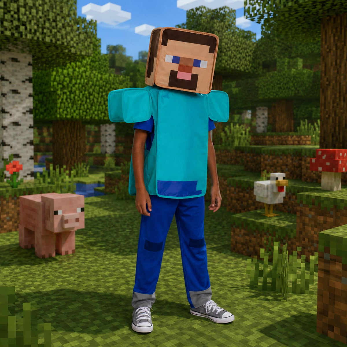 Minecraft Steve Pop Out Child Costume