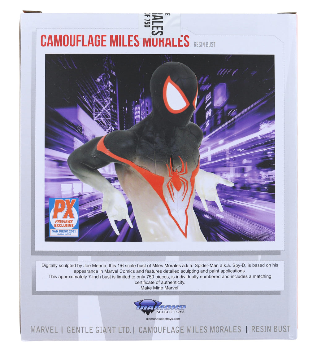 Marvel Spider-Man Camouflage Miles Morales Exclusive 7 Inch Resin Bust