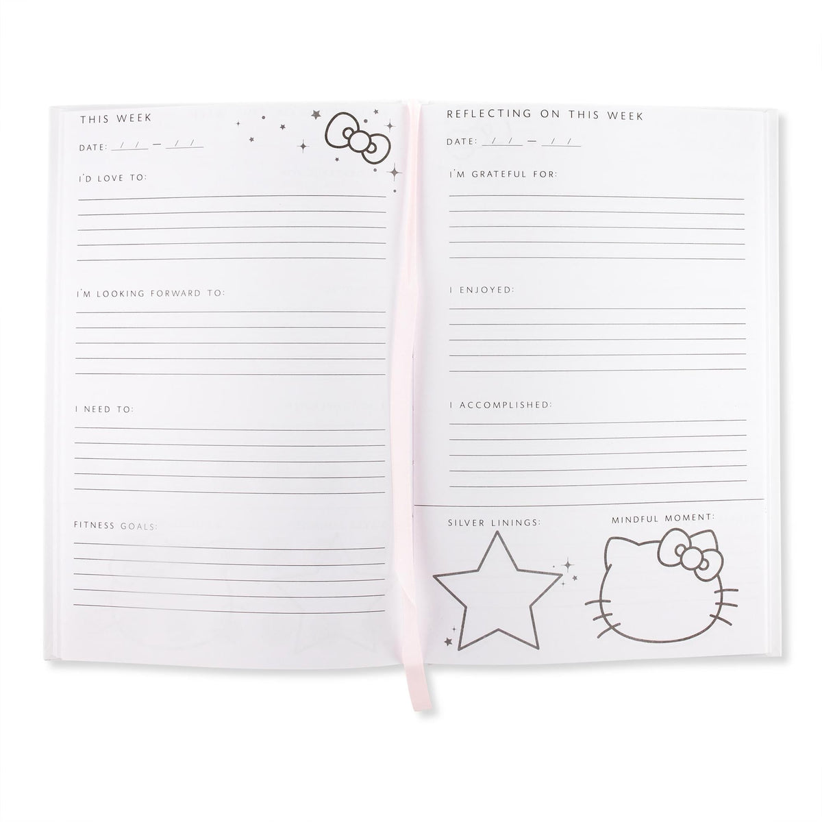 Sanrio Hello Kitty White Foil Wellness Planner | 87 Sheets