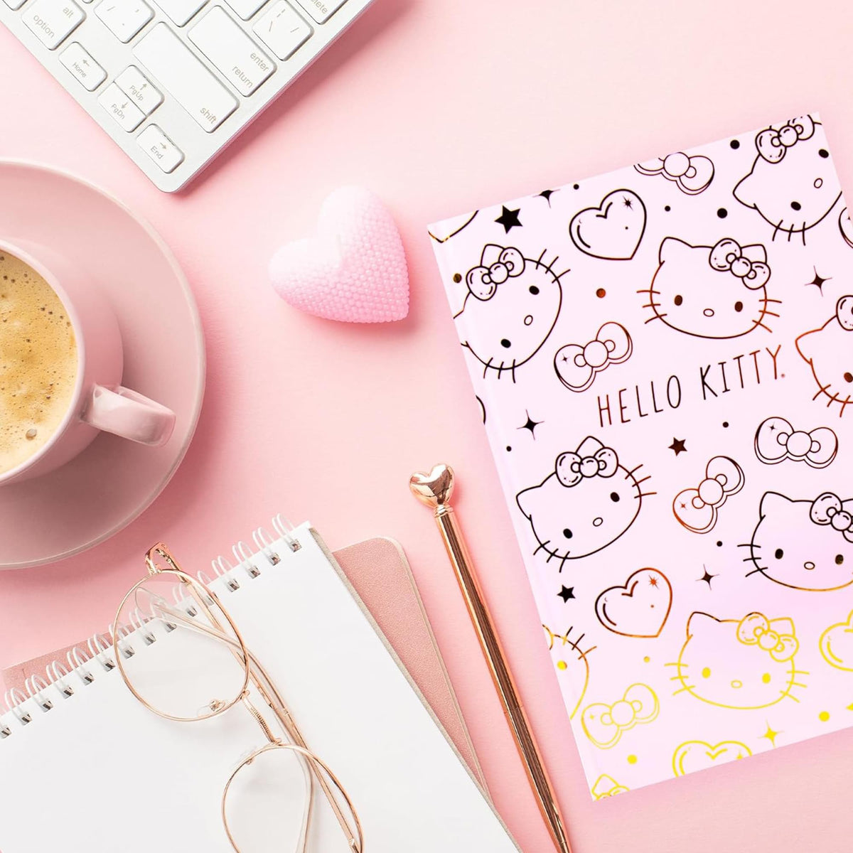 Sanrio Hello Kitty Pink & Gold Foil Hardcover Journal | 87 Lined Pages