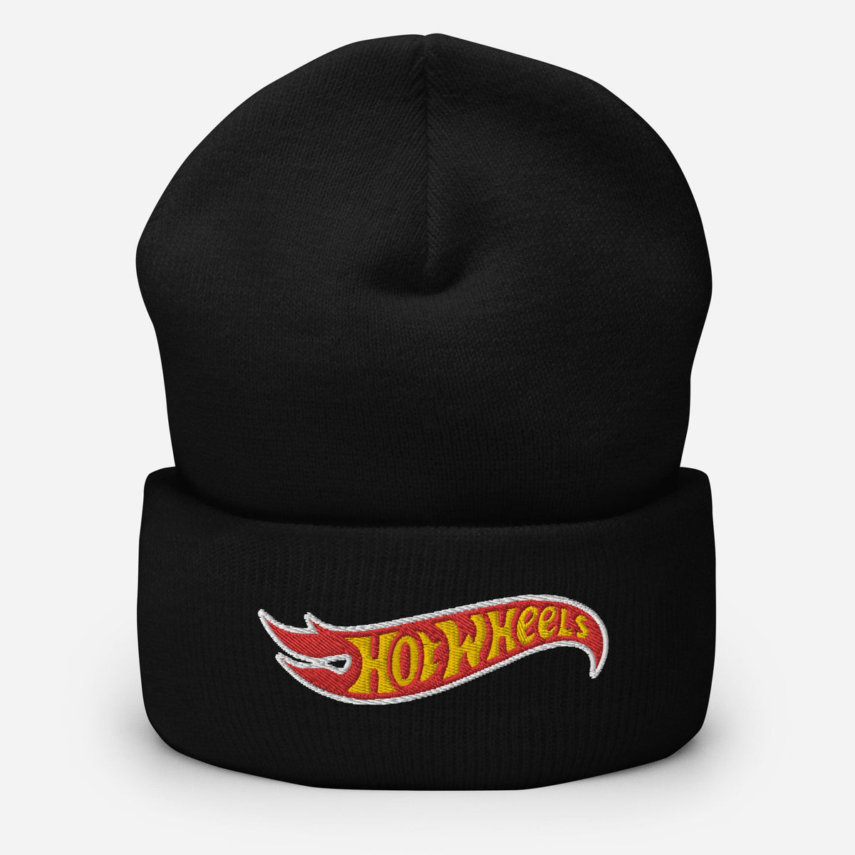 Hot Wheels Black Cuffed Beanie