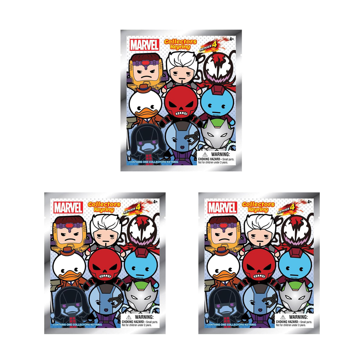 Marvel Series 4 Blind Bag Foam Figural Key Ring | Lot of 3