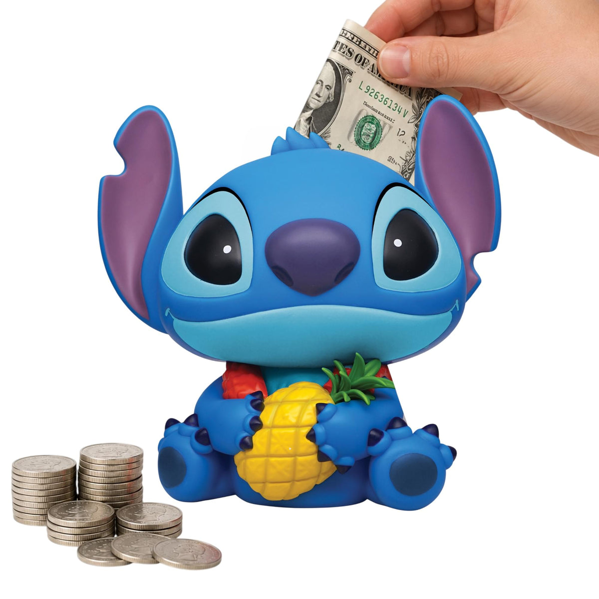 Disney Lilo & Stitch Stitch with Pineapple 9-Inch PVC Figural Bank