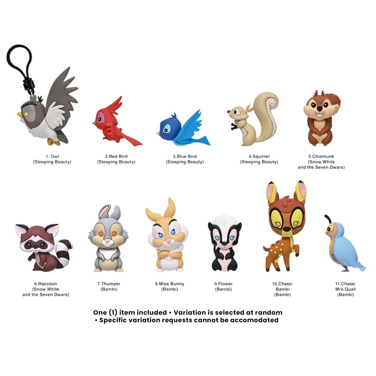 Disney Series 75 Woodland Characters Blind Bag 3D Foam Bag Clip | 1 Random