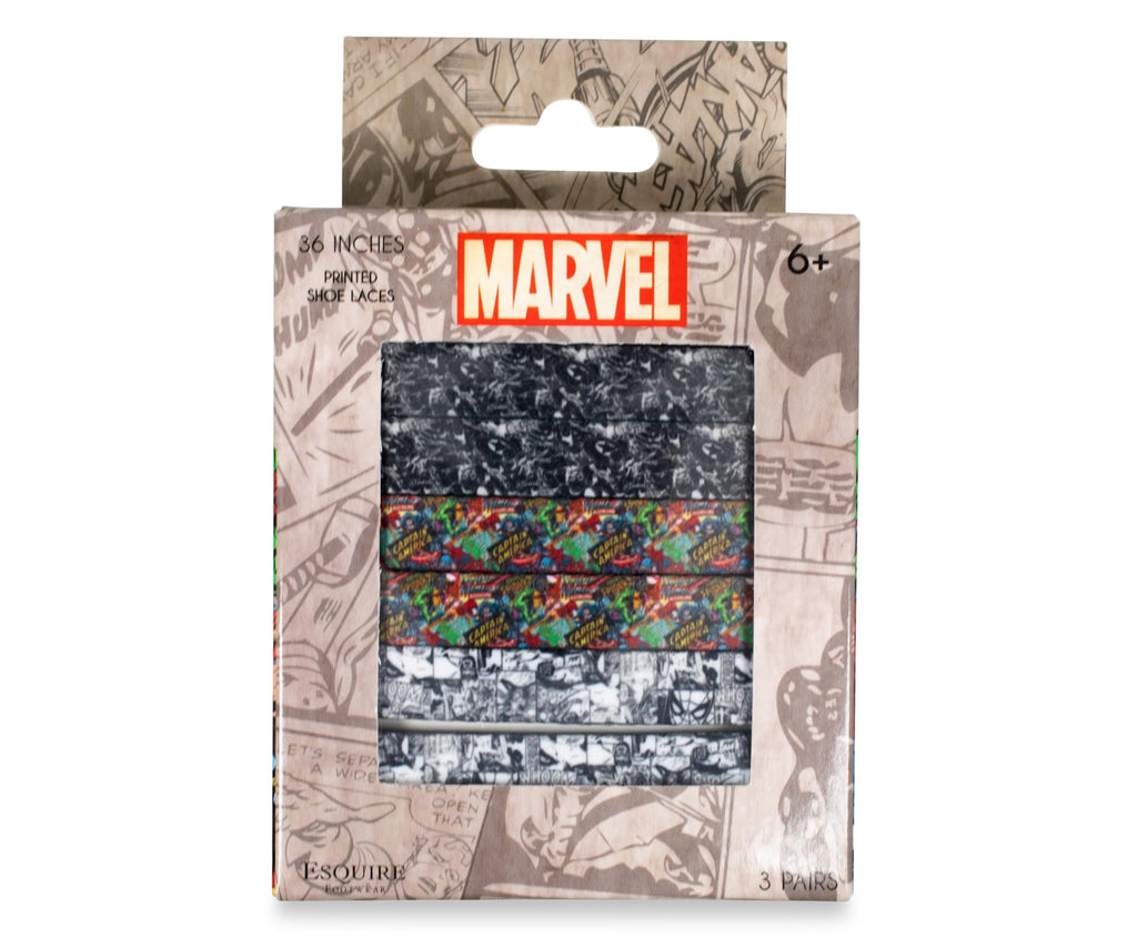 Marvel Printed Shoelaces, 3 Pairs