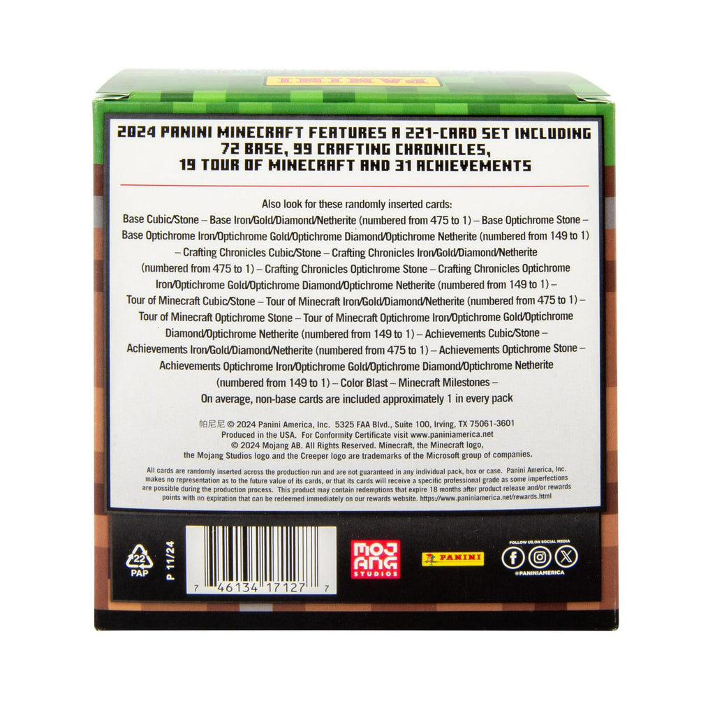 Minecraft 2024 Panini Mega Box | 12 Packs