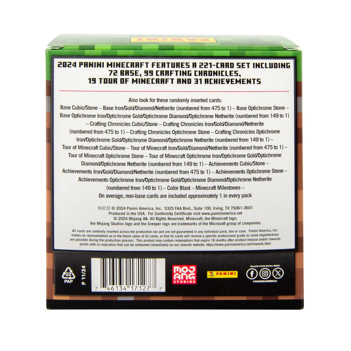 Minecraft 2024 Panini Mega Box | 12 Packs