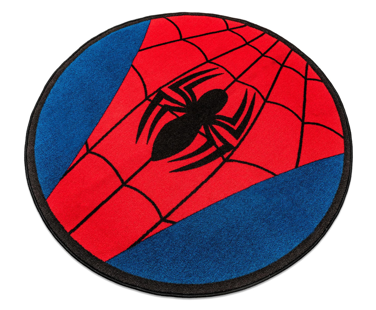 Marvel Spider-Man Chest Logo Round Printed Area Rug | 52 Inches