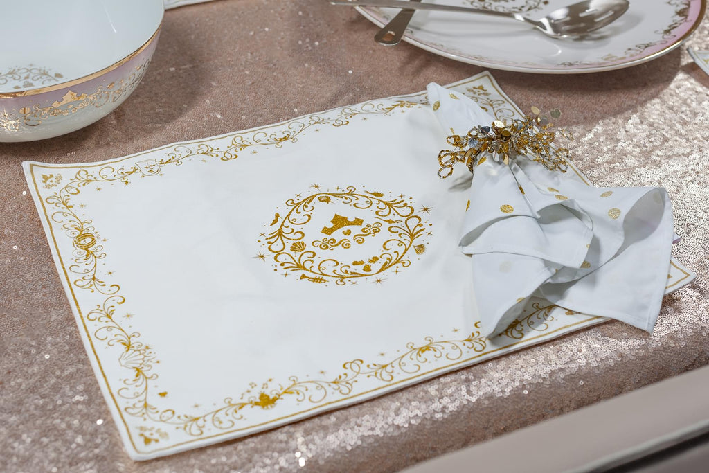 Disney Princess Cotton Placemat Set | Set Of 4 18 x 14 Inch Cotton Fabric Mats