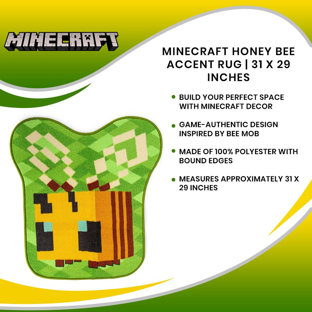 Minecraft Honey Bee Accent Rug | 31 x 29 Inches