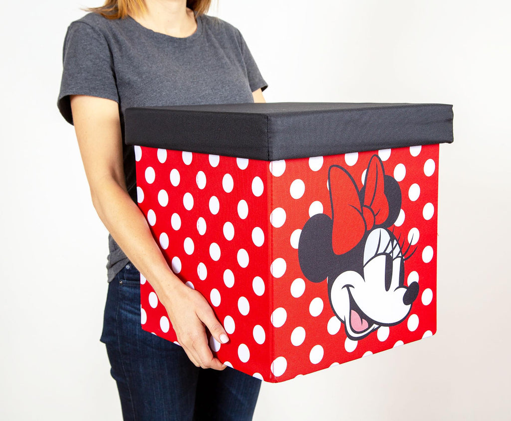Disney Mickey & Minnie 15-Inch Storage Bin Cube Organizers with Lids | Set of 2