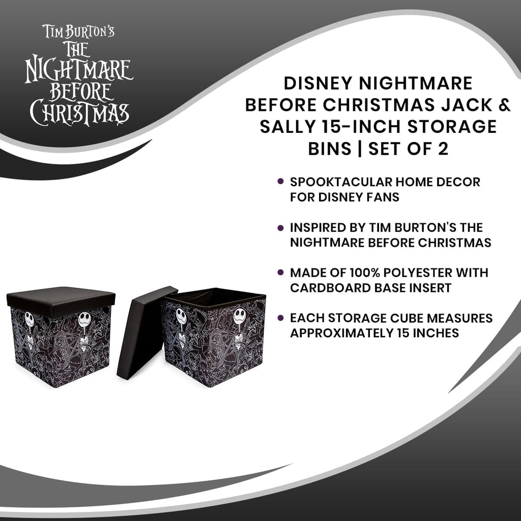 Disney The Nightmare Before Christmas Jack Skellington Storage Bins | Set of 2