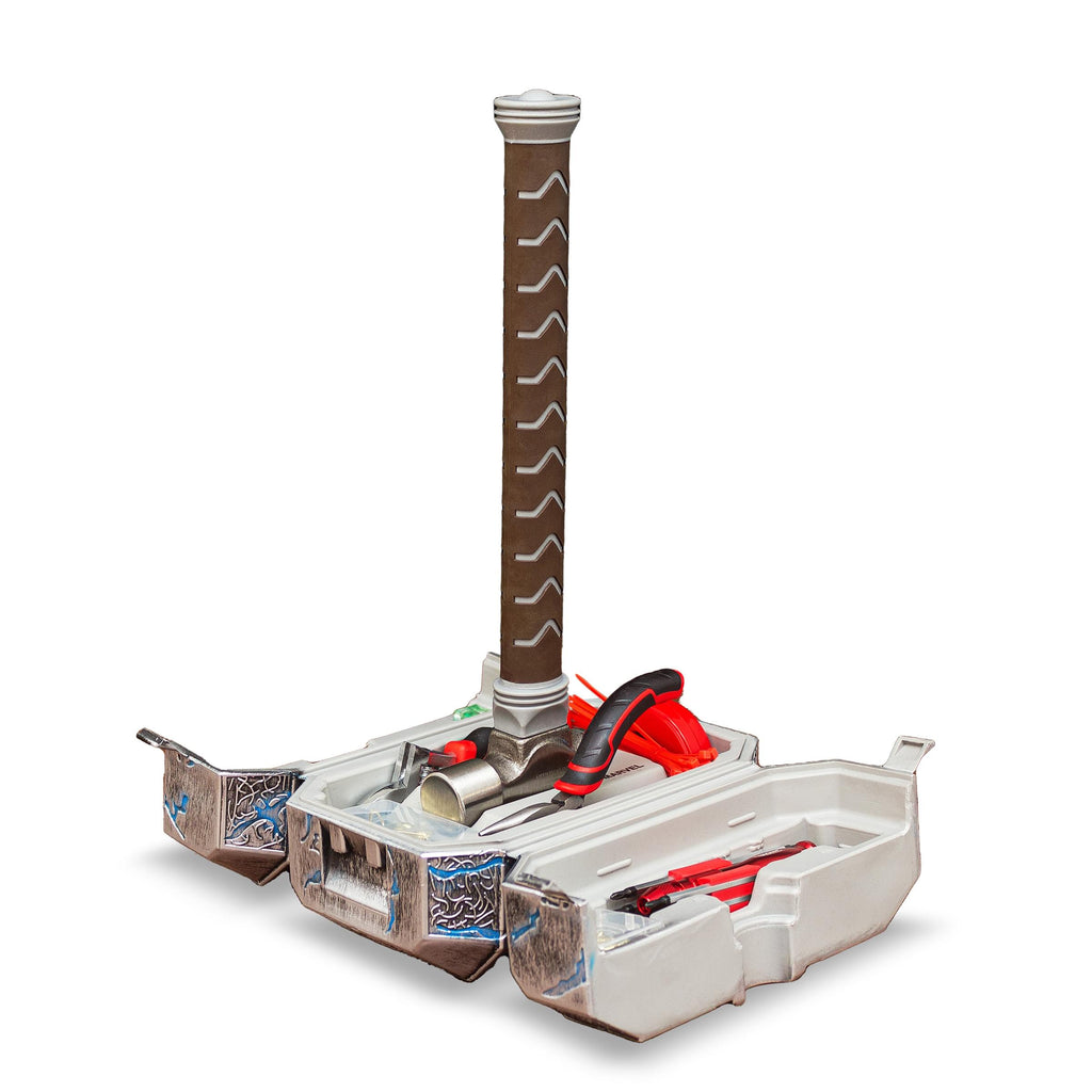 Marvel Mighty Thors Hammer Mjolnir 91-Piece Tool Set | All-In-One Kit