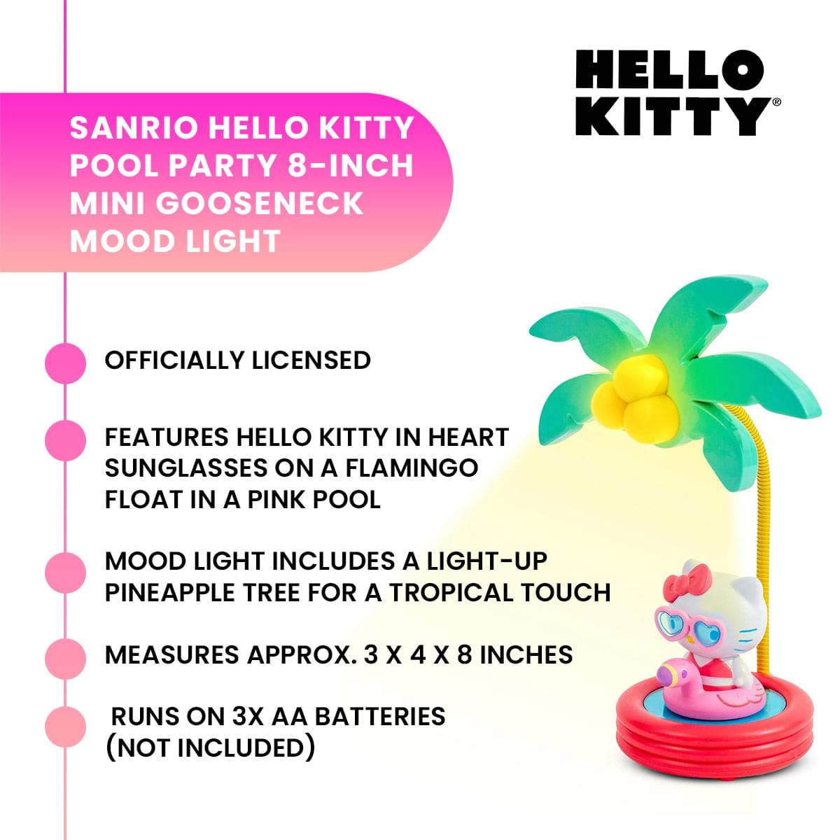 Sanrio Hello Kitty Pool Party 8-Inch Mini Gooseneck Mood Light