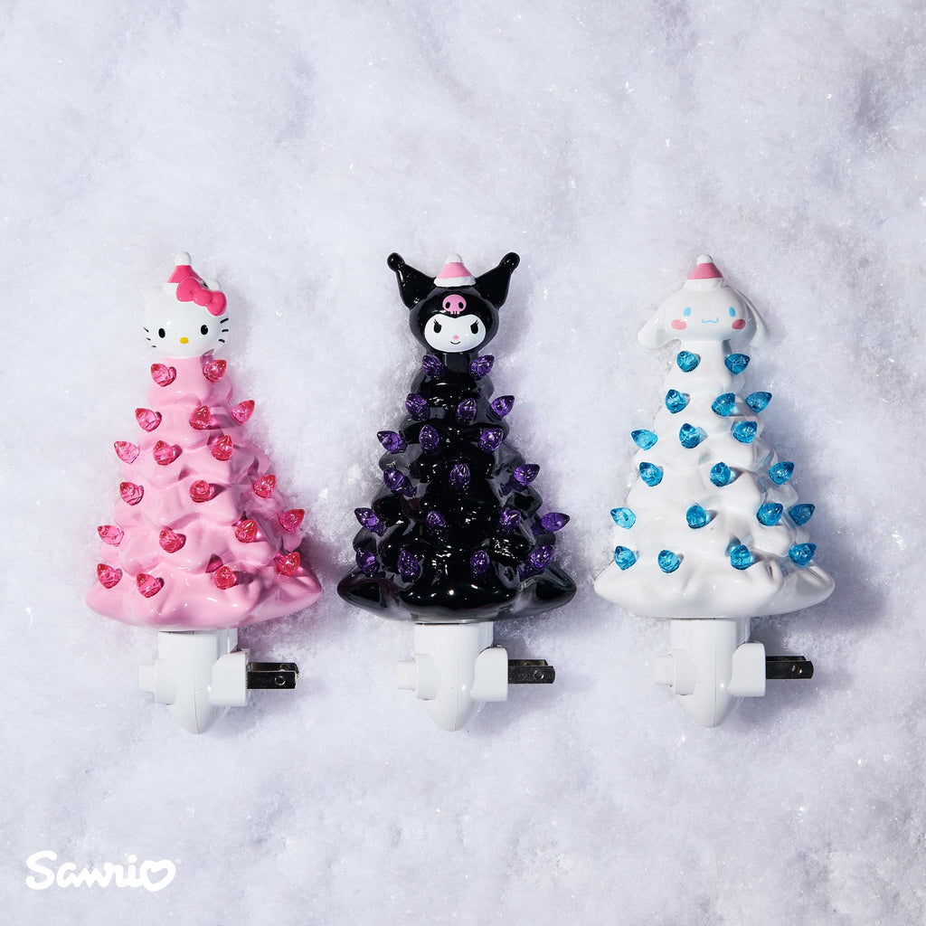 Sanrio Hello Kitty Pink 6-Inch Ceramic Christmas Tree Plug-In Nightlight