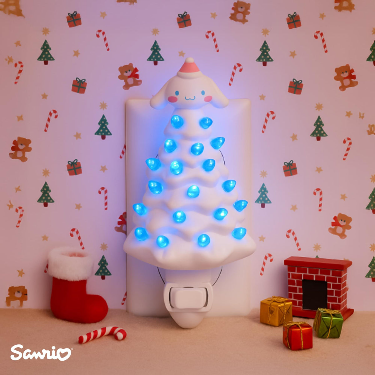 Sanrio Cinnamoroll 6-Inch Ceramic Christmas Tree Plug-In Nightlight