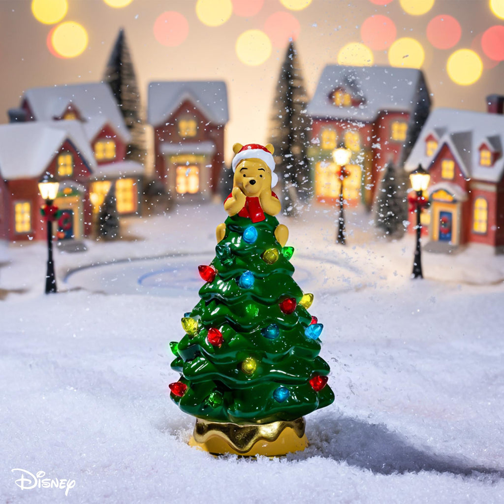 Disney Winnie The Pooh Light-Up Ceramic Christmas Tree | 6 Inches Tall
