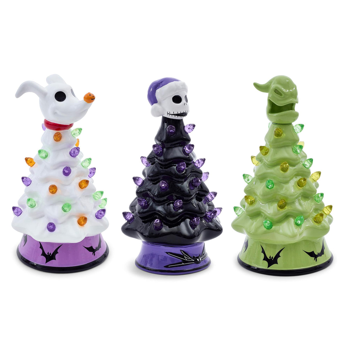 Disney The Nightmare Before Christmas Light-Up Ceramic Christmas Tree Set Of 3