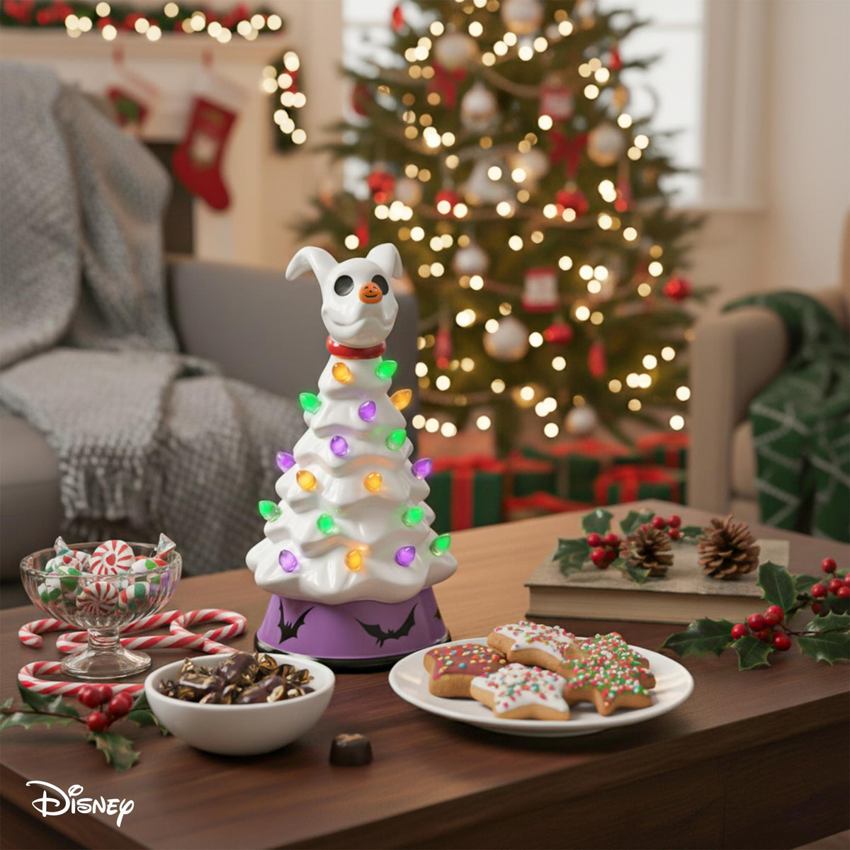 Disney The Nightmare Before Christmas Zero Light-Up Ceramic Christmas Tree