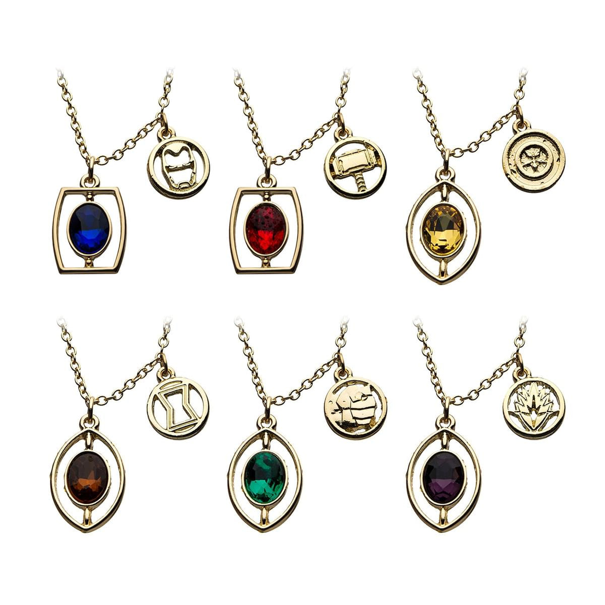Marvel Infinity Stone Necklace Set | 6 Pieces