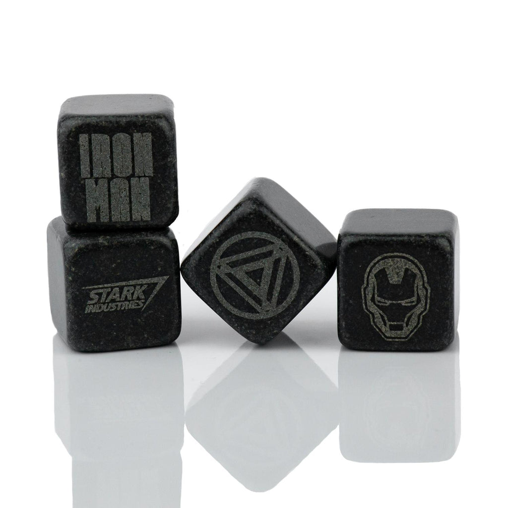 Iron Man Collectible | Marvel Cold Stones Set | Iron Man Granite Beverage Cubes