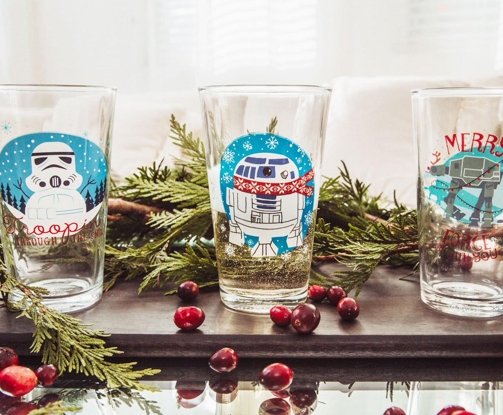 Star Wars Holiday Fun 16-Ounce Pint Glasses | Set of 4