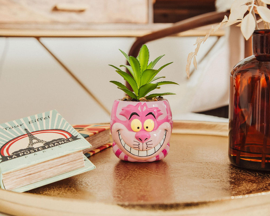 Disney Alice In Wonderland Cheshire Cat Mini Planter with Artificial Succulent