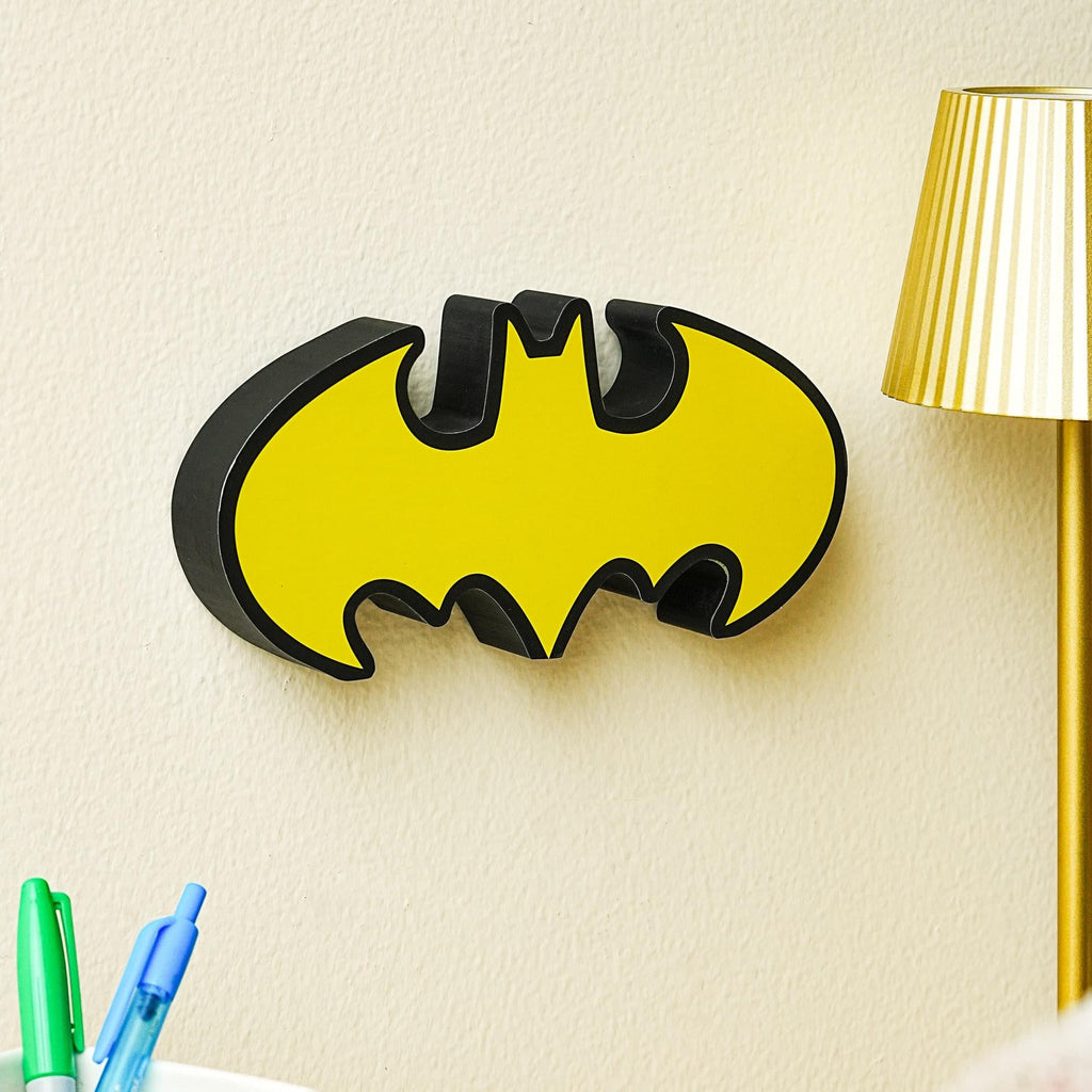 DC Comics Batman Emblem Die-Cut Wooden Wall Art Sign | 4 x 8 Inches