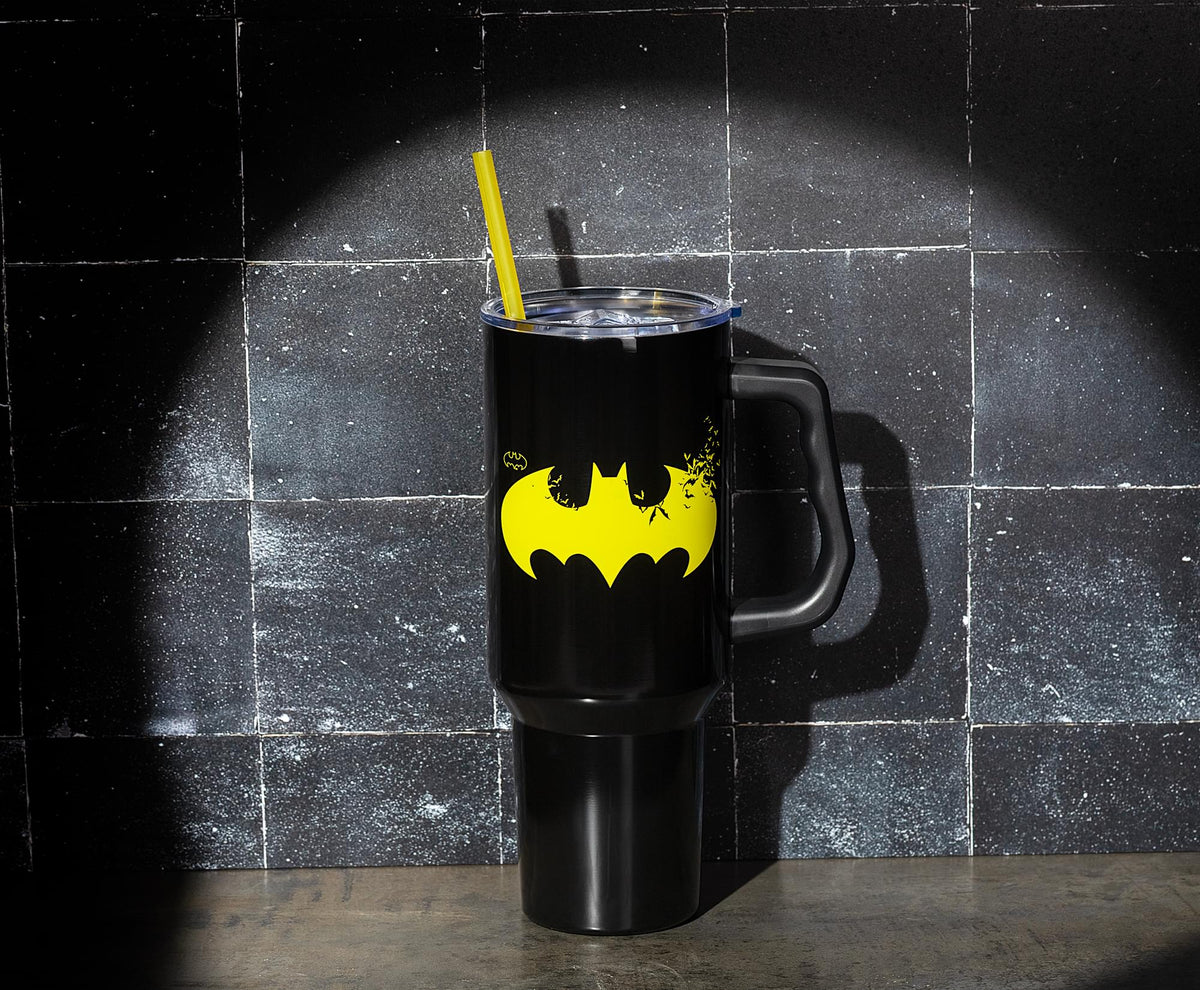 DC Comics Batman Logo 40-Ounce Stainless Steel Tumbler With Handle