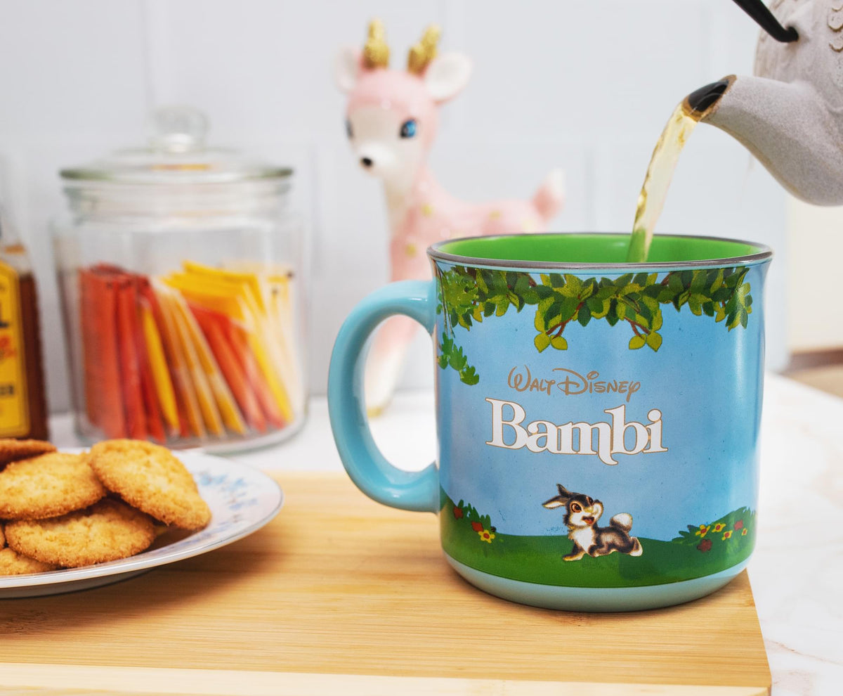 Disney Bambi Meadow Scene Ceramic Camper Mug | Holds 20 Ounces