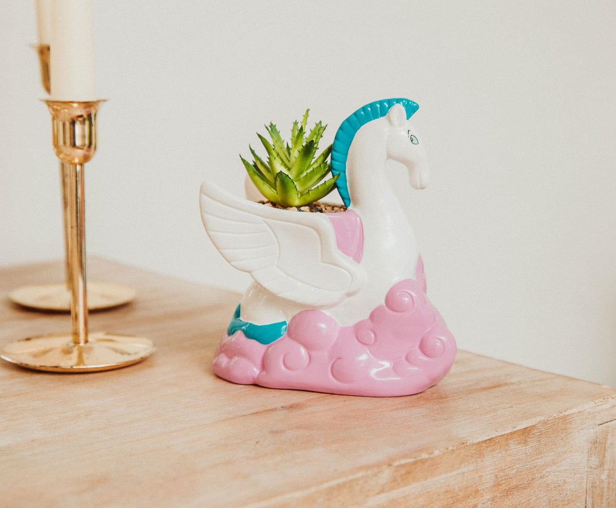 Disney Hercules Pegasus 3-Inch Ceramic Mini Planter With Artificial Succulent