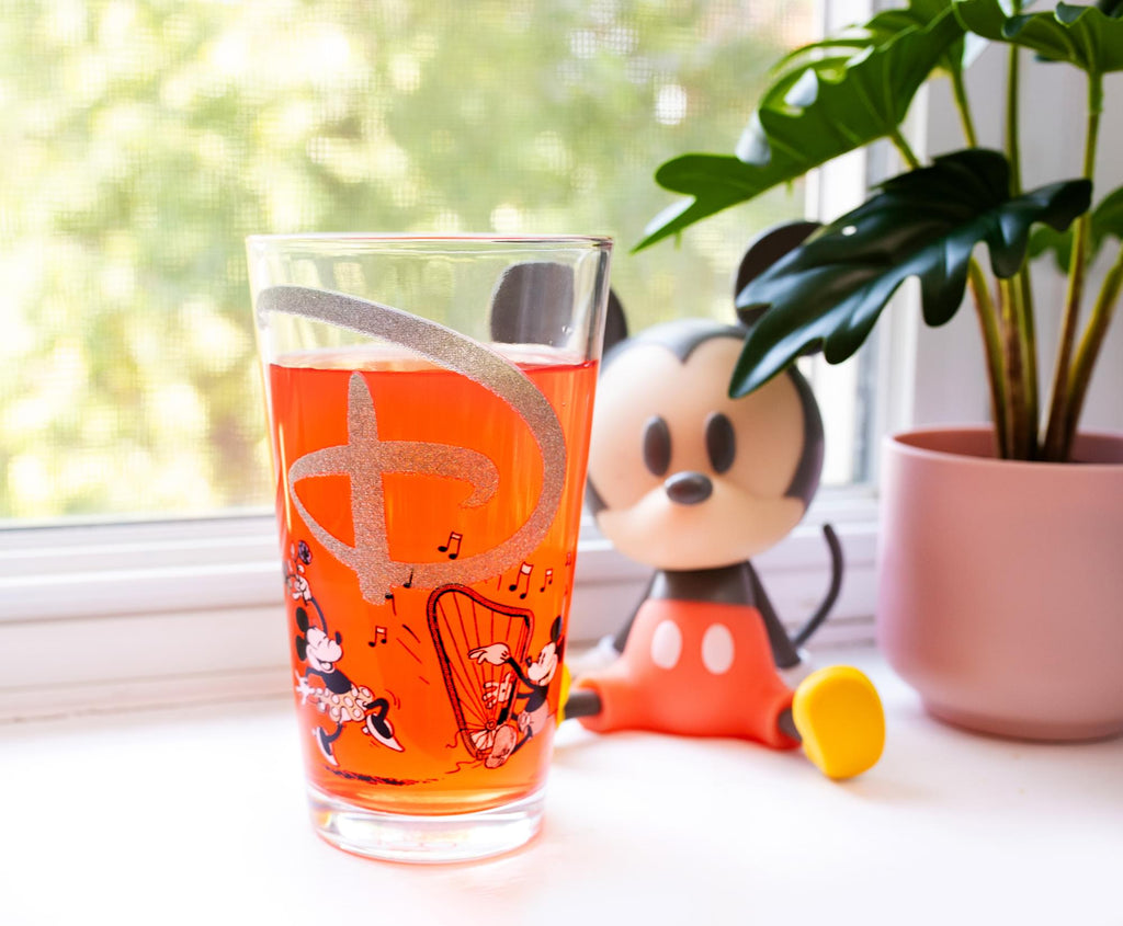 Disney 100 Years of Wonder Glitter Pint Glass | Holds 16 Ounces
