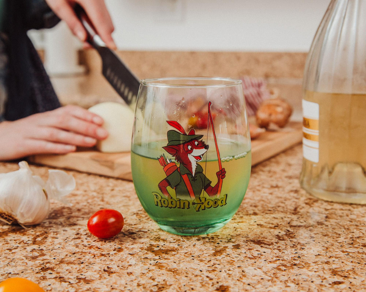 Disney Robin Hood Stemless Wine Glass | Holds 20 Ounces