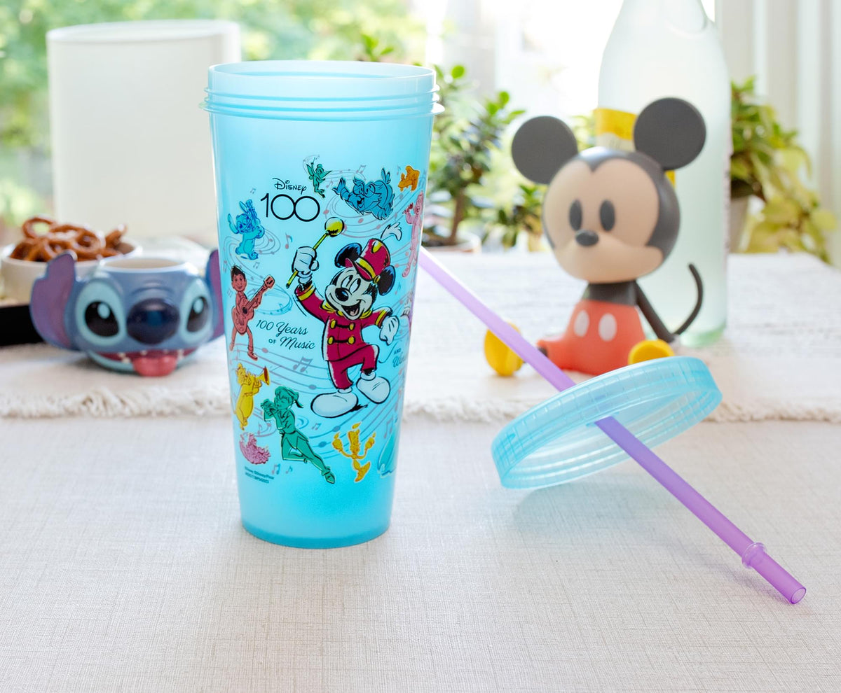 Disney 100 Mickey Mouse Color-Change Tumbler With Lid and Straw | Holds 20 Ounce