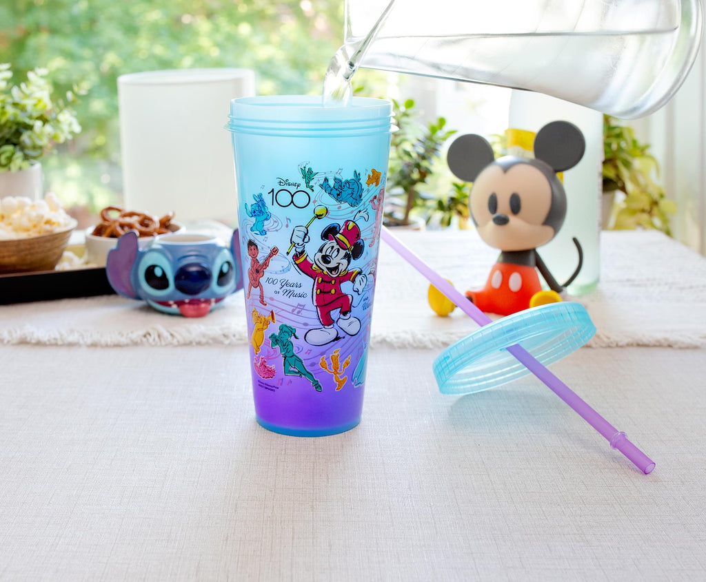 Disney 100 Mickey Mouse Color-Change Tumbler With Lid and Straw | Holds 20 Ounce
