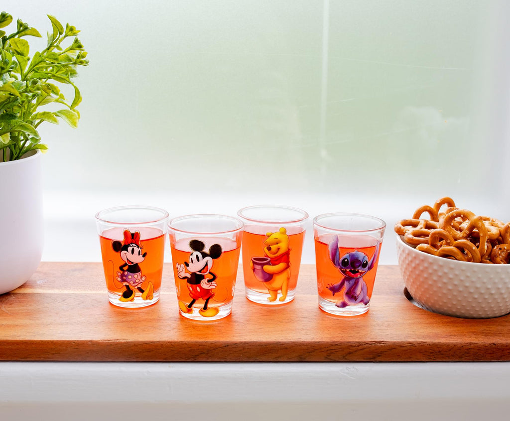 Disney Classic Characters 2-Ounce Mini Shot Glasses | Set of 4