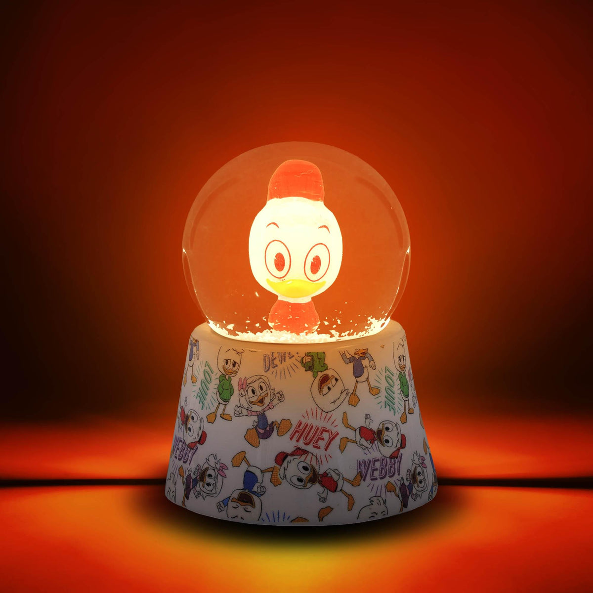 Disney Ducktales Huey Duck 3-Inch Mini Light-Up Snow Globe