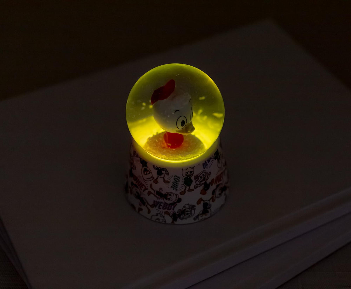 Disney Ducktales Huey Duck 3-Inch Mini Light-Up Snow Globe