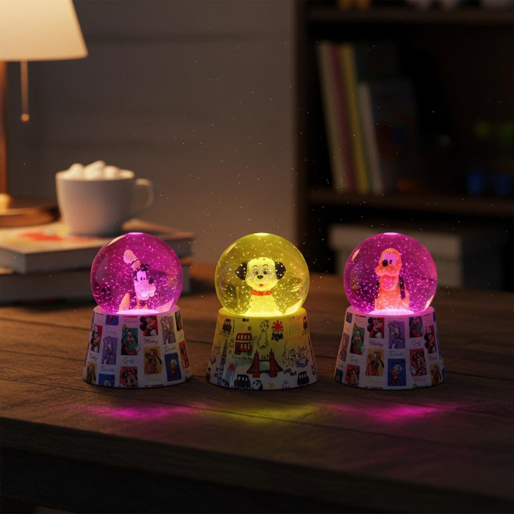 Disney Dogs Mini Light-Up Snow Globe Set of 3 | Lucky, Goofy, Pluto