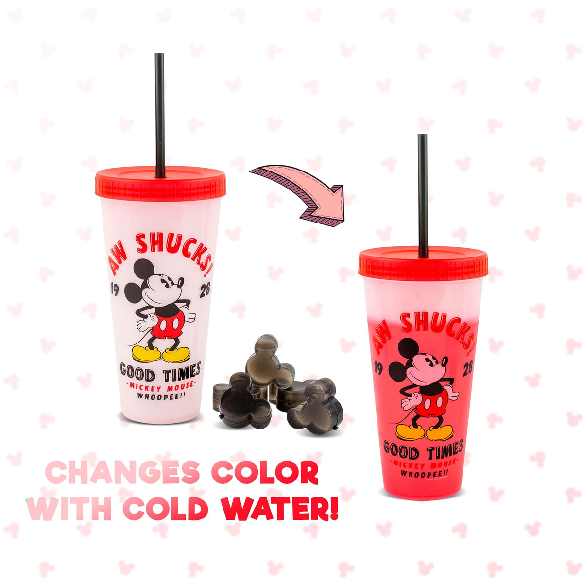 Disney Classic Mickey Mouse "Aw Shucks" Color-Changing Plastic Tumbler
