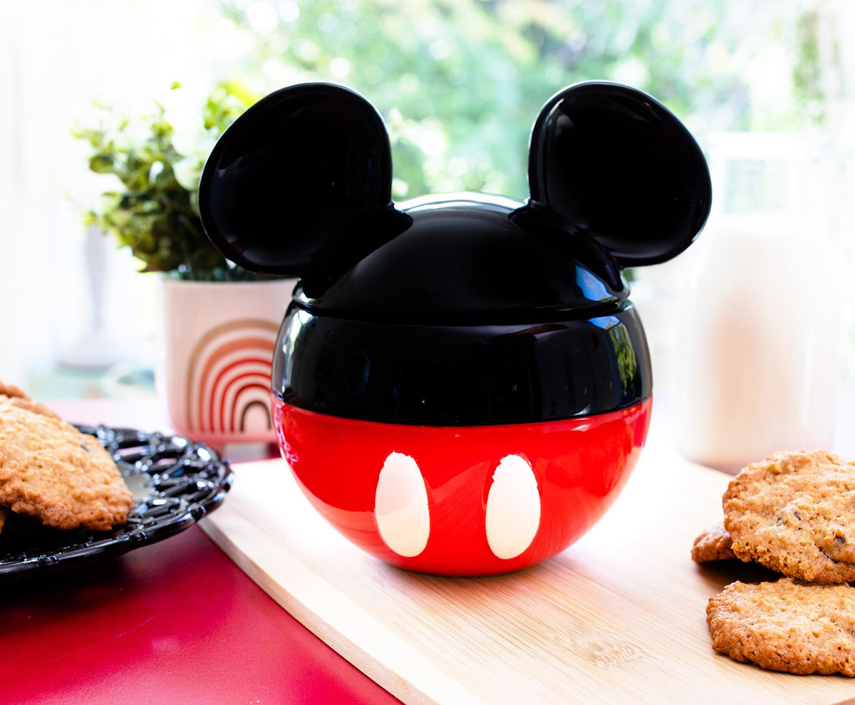 Disney Mickey Mouse Ceramic Cookie Jar Container With Lid | 6 Inches Tall