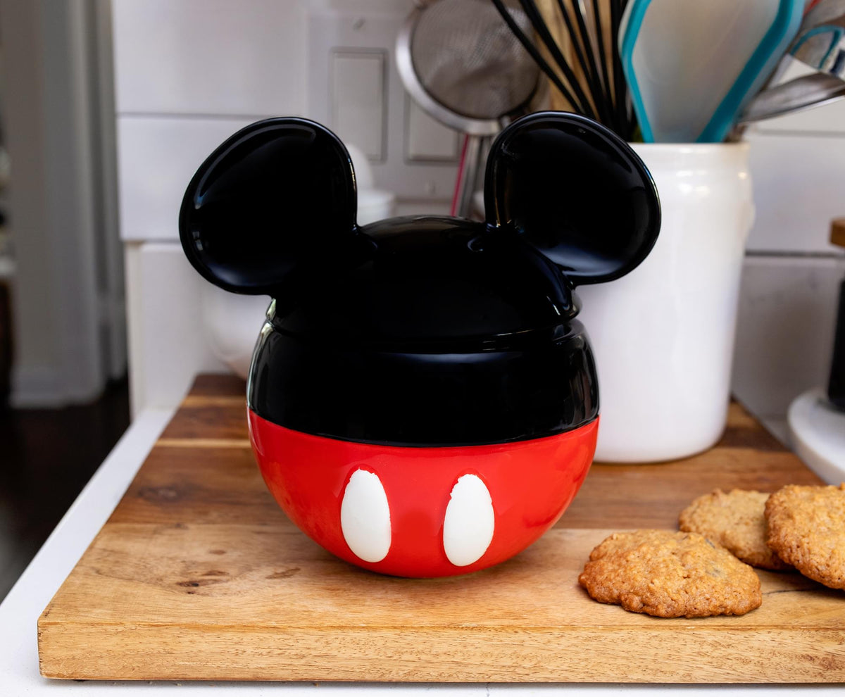 Disney Mickey Mouse Ceramic Cookie Jar Container With Lid | 6 Inches Tall