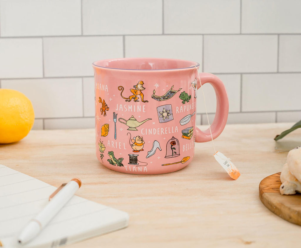 Disney Princess Icons Ceramic Camper Mug | Holds 20 Ounces