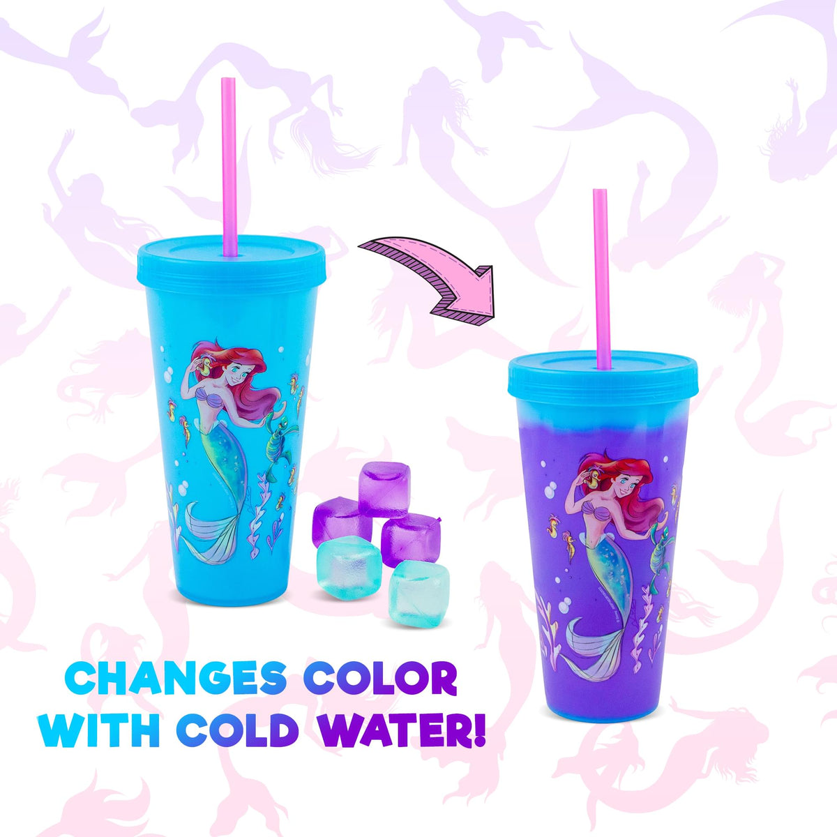 Disney The Little Mermaid Ariel Color-Changing Plastic Tumbler | 24 Ounces