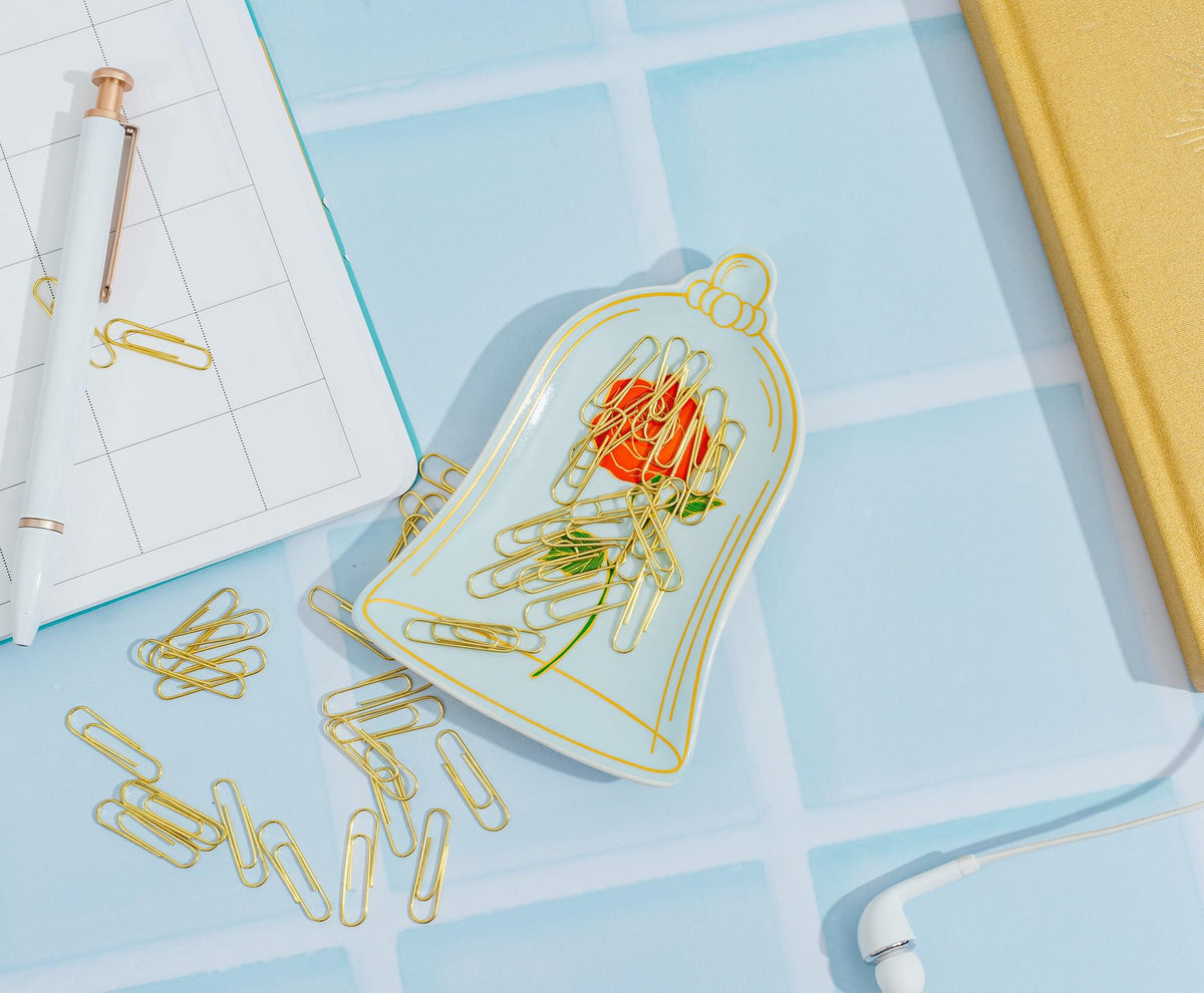 Disney Beauty and The Beast Enchanted Rose Sculpted Ceramic Trinket Tray